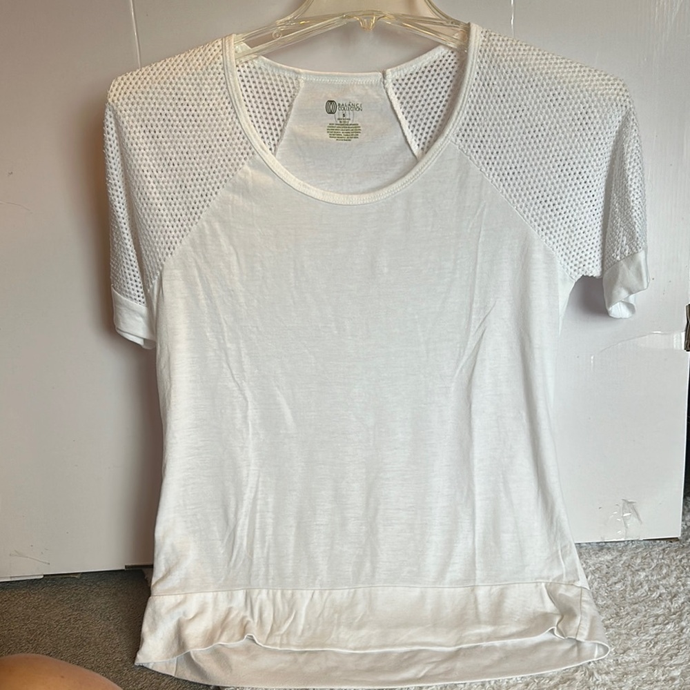 Balance Collection White Fitted Short Sleeve Tee